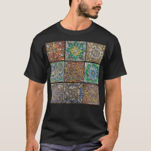 Camiseta de vidro chato Mandalas Camiseta básica 