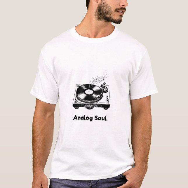 Camiseta de Vinil Analog Soul | Tocador Minimalist (Frente)
