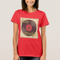 Camiseta de Vinil de Música Ao Vivo Retro