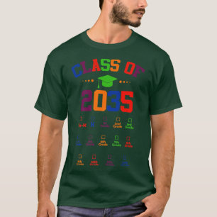 Camiseta De volta à aula de 2035 cresceu comigo pré-K 12