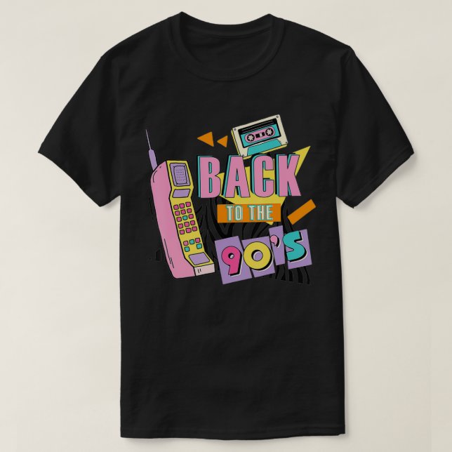 Camiseta De Volta À Década De 90 Para Mulheres Retro Costum (Frente do Design)
