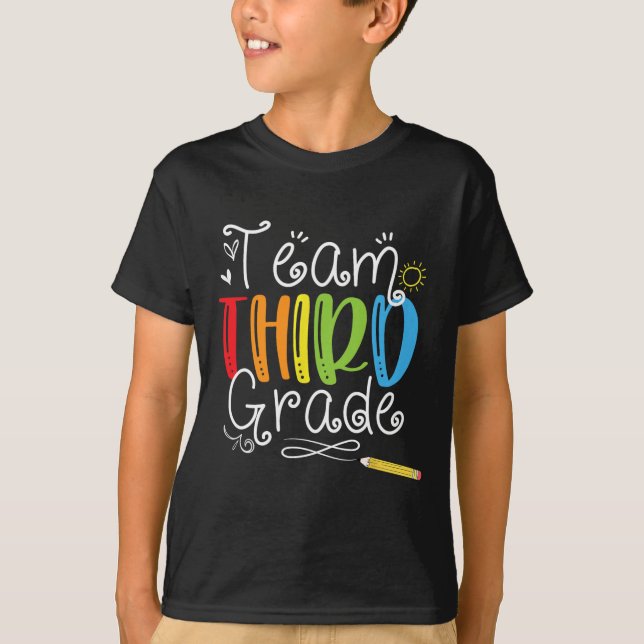 Camiseta De Volta À Equipe Da Escola, 3º Grau, Estudantes D (Frente)