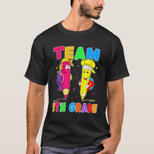 Camiseta De Volta À Equipe Da Escola, Grau De 5, Ensino De  (Frente)