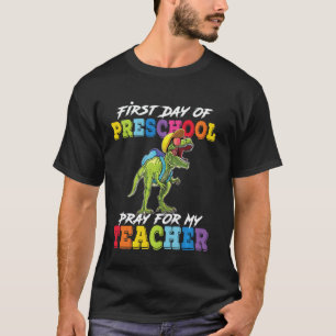 Camiseta De Volta à Escola 1º Dia do Pré-Escolar Reze por M