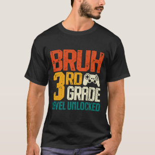 Camiseta De Volta à Escola 3ª Série Gamer Bruh Nível 3ª Sér