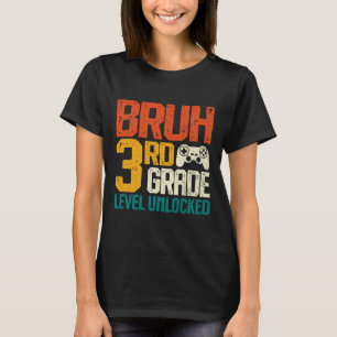 Camiseta De Volta à Escola 3ª Série Gamer Bruh Nível 3ª Sér