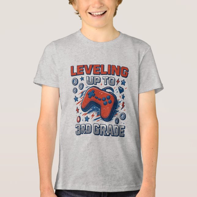 Camiseta De Volta à Escola 3º Ano Gamer Azul Vermelho Menin (Frente)