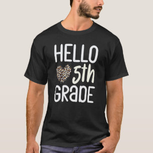 Camiseta De Volta à Escola 5º Ano Leopardo Olá Quinta Série