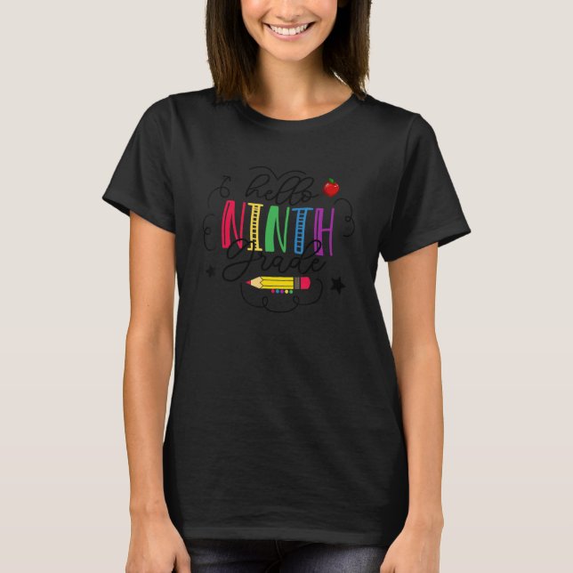 Camiseta De Volta À Escola Alô Aluno Do Nono Grau K (Frente)