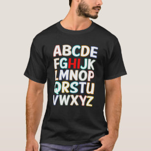 Camiseta De Volta À Escola Alphabet Pre K Kindergarten Teac