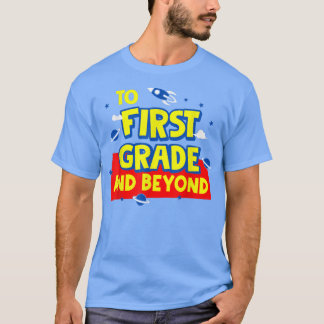 Camiseta De Volta À Escola Ao Primeiro Grau E Além Do Fogue