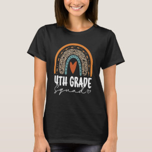 Camiseta De Volta À Escola Arco-Íris 4.º Grau Esquadrão Par