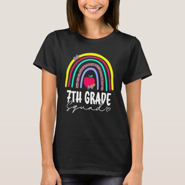 Camiseta De Volta à Escola Arco-íris 7º Sétimo Ano Equipe P (Frente)