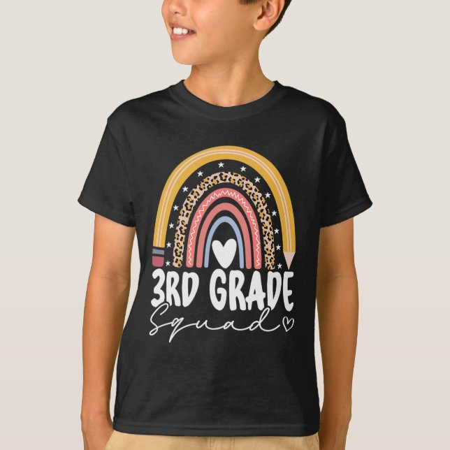 Camiseta De Volta À Escola Arco-Íris De Terceiro Grau Ensin (Frente)