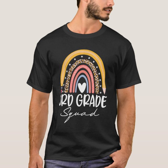 Camiseta De Volta À Escola Arco-Íris De Terceiro Grau Ensin (Frente)