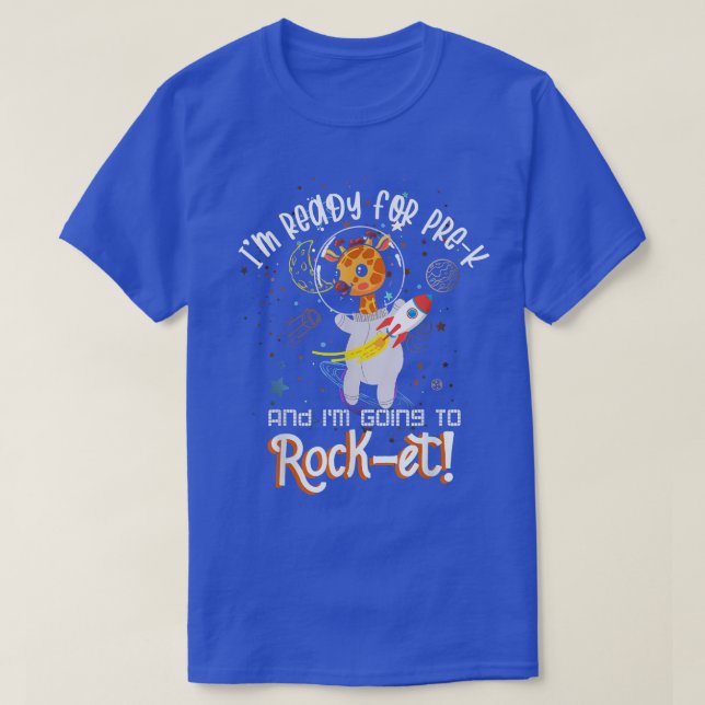 Camiseta De Volta À Escola Astronauta Espacial Do Rocket Pr (Frente do Design)