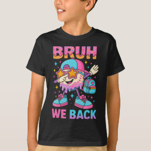 Camiseta De Volta à Escola Beisebol Sorvete Drip Bruh Nós V