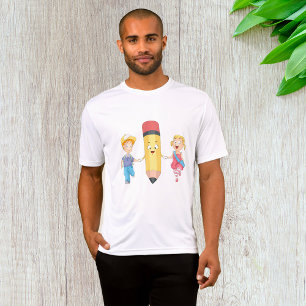 Camiseta De volta à escola Cartoon Happy Pencis e Crianças