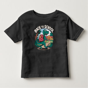 Camiseta De volta à escola com dinossauro fofo