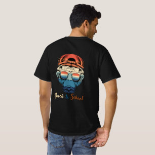 Camiseta De volta à escola com tema chimpanzé de verão