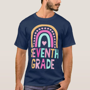 Camiseta De Volta À Escola Crianças Arco-Íris Do 7º Ano Mul