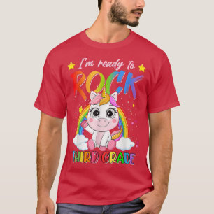 Camiseta De Volta À Escola Cute Unicorn Pronta Para Rock Th