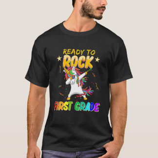 Camiseta De Volta À Escola Dabbing Unicorn Ready To Rock Fi