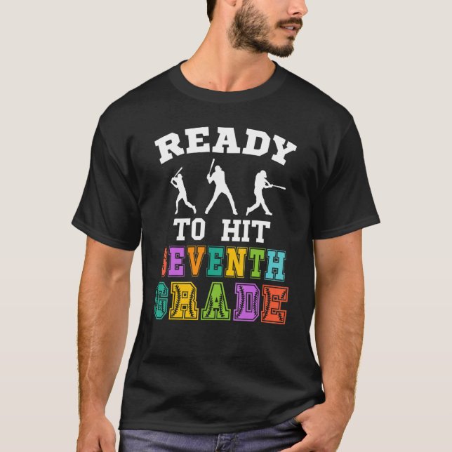 Camiseta De Volta À Escola De Beisebol Pronta Para Atingir  (Frente)