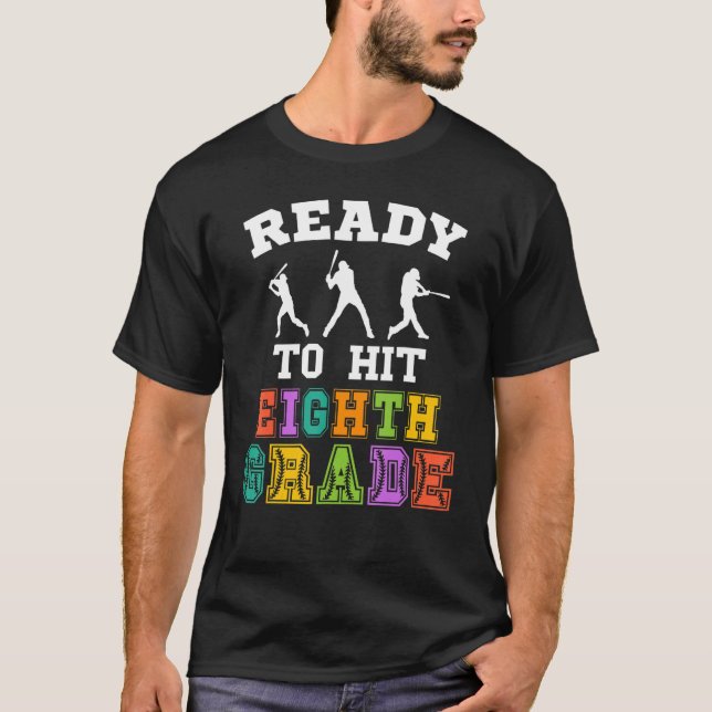 Camiseta De Volta À Escola De Beisebol Pronta Para Atingir  (Frente)