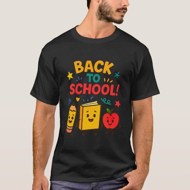 Camiseta De volta à escola - Design de desenho animado boni (Frente)