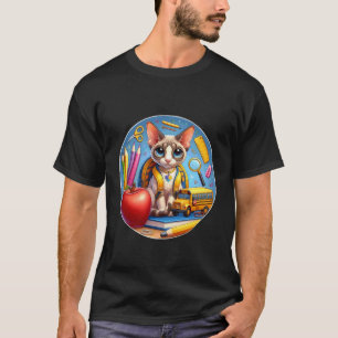 Camiseta De volta à escola Devon Rex Gatos Meninos Meninas 