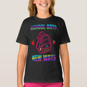 Camiseta De volta à escola, dias de escola novas maneiras