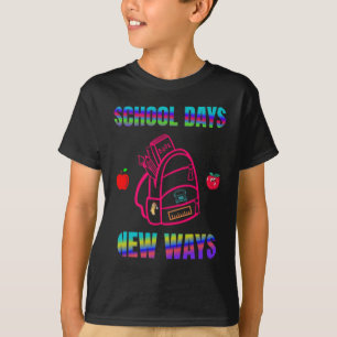 Camiseta De volta à escola, dias de escola novas maneiras