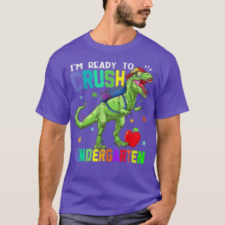Camiseta De Volta À Escola Dinossauros Estou Pronto Para Es