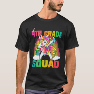 Camiseta De Volta À Escola Do 4º Grau Unicórnio A Bater Rap