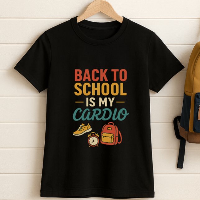 Camiseta De volta à escola é o meu Cardio, Engraçado Pai da (Criador carregado)