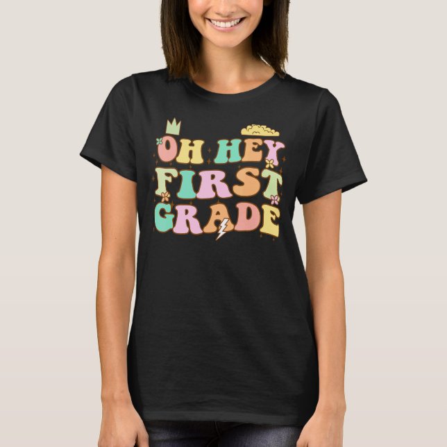 Camiseta De Volta À Escola, Ei, Estudante De Primeiro Grau (Frente)