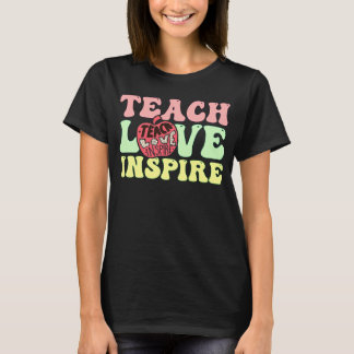 Camiseta De Volta À Escola Ensinar Amor Inspira Professores
