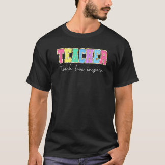 Camiseta De Volta à Escola Ensine Amor Inspire Professores 