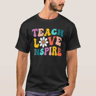 Camiseta De Volta à Escola Ensine Amor Inspire Retro Profes