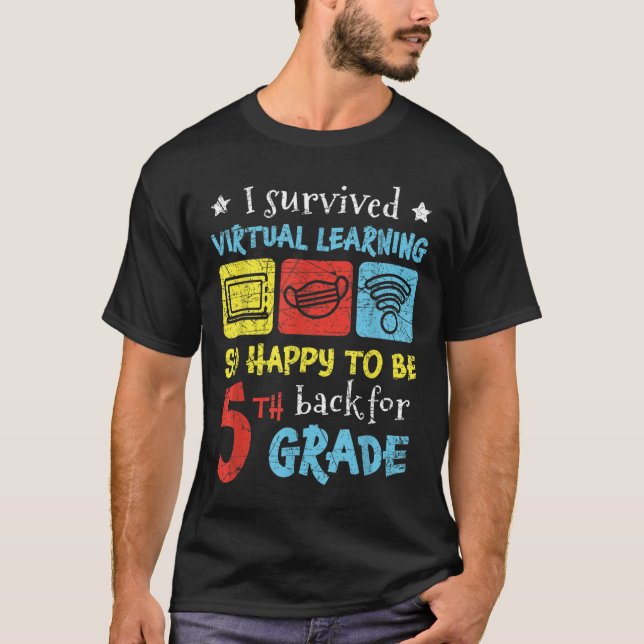 Camiseta De Volta à Escola Eu Sobrevivi à Aprendizagem Virt (Frente)
