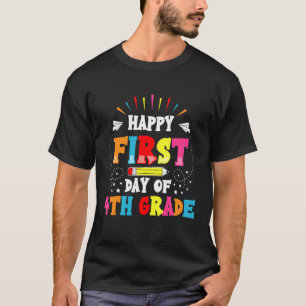 Camiseta De Volta À Escola Feliz Primeiro Dia 4.º Professor