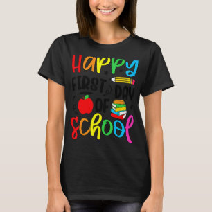 Camiseta De Volta à Escola Feliz Primeiro Dia de Aula Profe