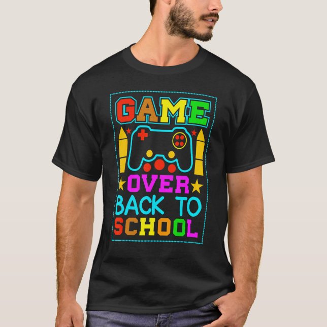 Camiseta De Volta à Escola  Fim de Jogo Professor Aluno Con (Frente)