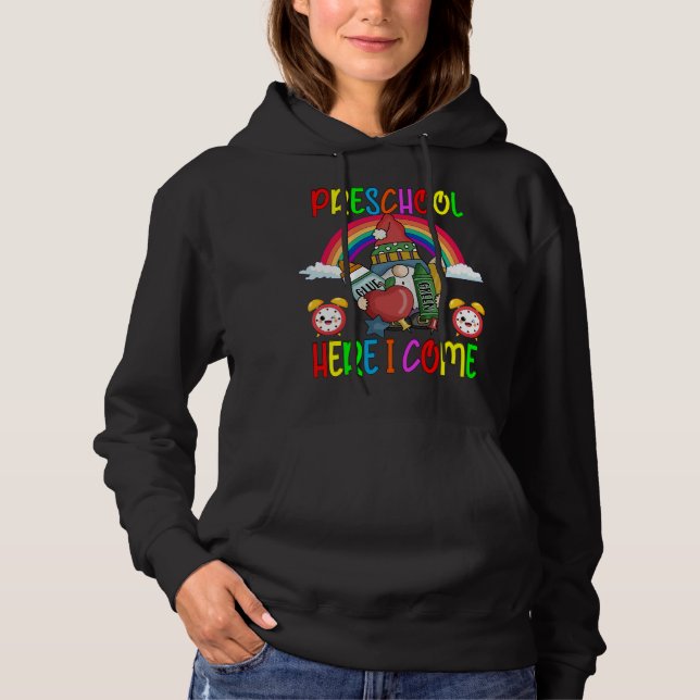 Camiseta De volta à escola Gnomos Primeiro Dia da Pré-escol (Frente)