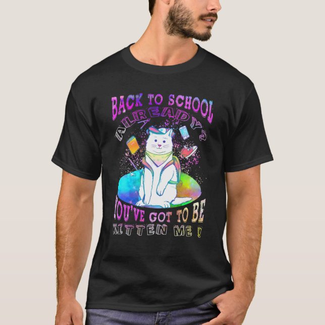 Camiseta De volta à escola já tens de ser Kitten (Frente)