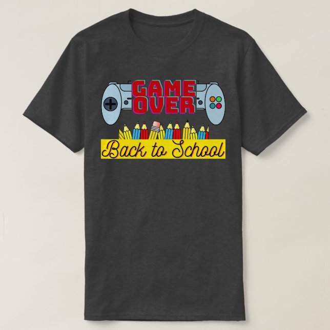 Camiseta De Volta À Escola, Jogo Sobre O Controle De Estuda (Frente do Design)