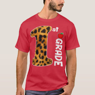 Camiseta De Volta À Escola Leopardo Da Classe 1rua Para Ens