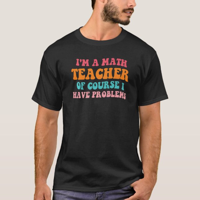 Camiseta De Volta à Escola  Matemática  Professores Retro d (Frente)