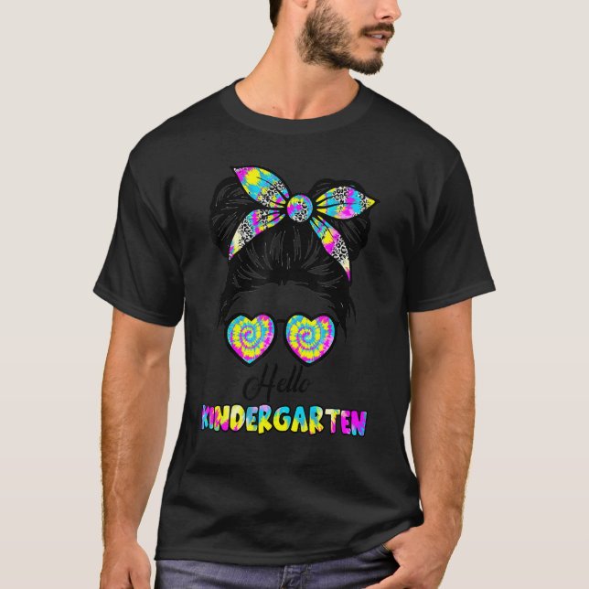 Camiseta De Volta À Escola Mensagem Kid Bun Olá Jardim De I (Frente)